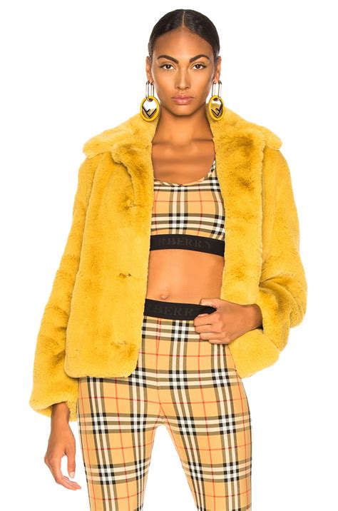 burberry alnswick faux-fur chubby jacket